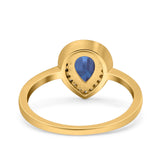 Pear Teardrop Natural Stone Wedding Ring