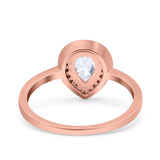 Pear Teardrop Natural Stone Wedding Ring