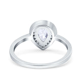Pear Teardrop Natural Stone Wedding Ring