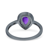 Pear Teardrop Natural Stone Wedding Ring
