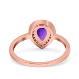Pear Teardrop Natural Stone Wedding Ring