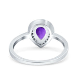 Pear Teardrop Natural Stone Wedding Ring