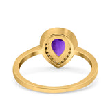 Pear Teardrop Natural Stone Wedding Ring