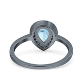 Pear Teardrop Natural Stone Wedding Ring