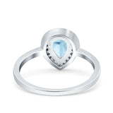 Pear Teardrop Natural Stone Wedding Ring
