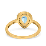 Pear Teardrop Natural Stone Wedding Ring