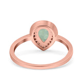 Pear Teardrop Natural Stone Wedding Ring
