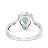 Pear Teardrop Natural Stone Wedding Ring