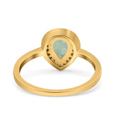 Pear Teardrop Natural Stone Wedding Ring