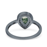 Pear Teardrop Natural Stone Wedding Ring
