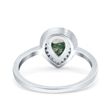 Pear Teardrop Natural Stone Wedding Ring