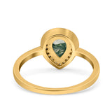 Pear Teardrop Natural Stone Wedding Ring