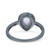 Pear Teardrop Natural Stone Wedding Ring