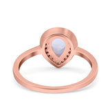 Pear Teardrop Natural Stone Wedding Ring