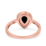 Pear Teardrop Natural Stone Wedding Ring