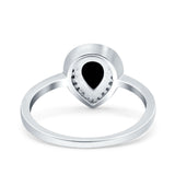 Pear Teardrop Natural Stone Wedding Ring