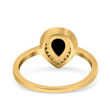 Pear Teardrop Natural Stone Wedding Ring