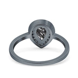 Pear Teardrop Natural Stone Wedding Ring
