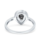 Pear Teardrop Natural Stone Wedding Ring