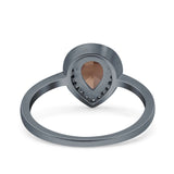 Pear Teardrop Natural Stone Wedding Ring