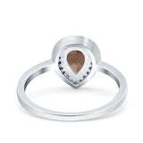 Pear Teardrop Natural Stone Wedding Ring