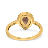 Pear Teardrop Natural Stone Wedding Ring