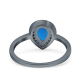 Pear Teardrop Natural Stone Wedding Ring