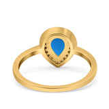 Pear Teardrop Natural Stone Wedding Ring