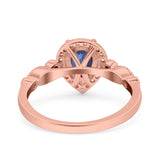 Pear Natural Stone Beaded Ring