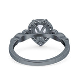 Pear Natural Stone Beaded Ring