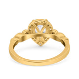 Pear Natural Stone Beaded Ring