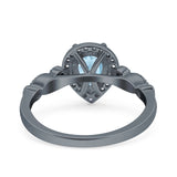 Pear Natural Stone Beaded Ring