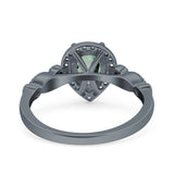 Pear Natural Stone Beaded Ring