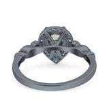 Pear Natural Stone Beaded Ring