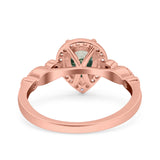 Pear Natural Stone Beaded Ring