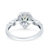 Pear Natural Stone Beaded Ring