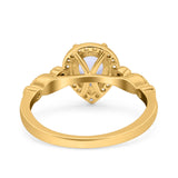 Pear Natural Stone Beaded Ring