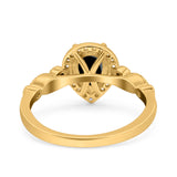 Pear Natural Stone Beaded Ring