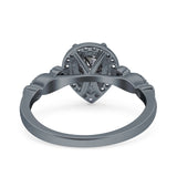 Pear Natural Stone Beaded Ring