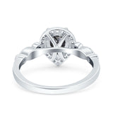 Pear Natural Stone Beaded Ring