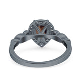 Pear Natural Stone Beaded Ring