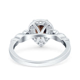 Pear Natural Stone Beaded Ring