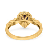 Pear Natural Stone Beaded Ring