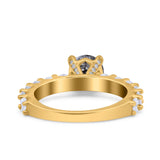 Round Natural Stone Cathedral Ring