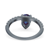 Pear Teardrop Natural Stone Wedding Ring