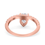 Pear Teardrop Natural Stone Wedding Ring