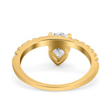 Pear Teardrop Natural Stone Wedding Ring