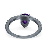 Pear Teardrop Natural Stone Wedding Ring