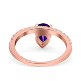 Pear Teardrop Natural Stone Wedding Ring