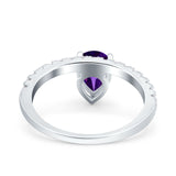 Pear Teardrop Natural Stone Wedding Ring